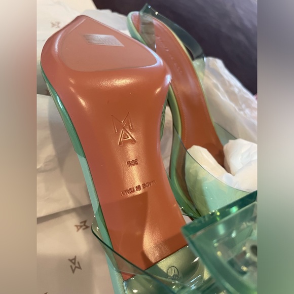 new AMINA MUADDI Begum pointed toe PVC MINT color sz 39.5 - Picture 5 of 7
